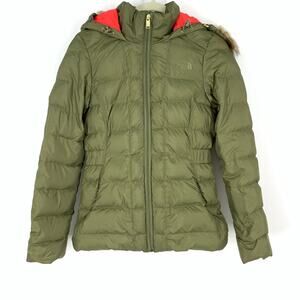 The North Face 550 Goose Down Puffer Jacket Green Women's Size XS Hooded